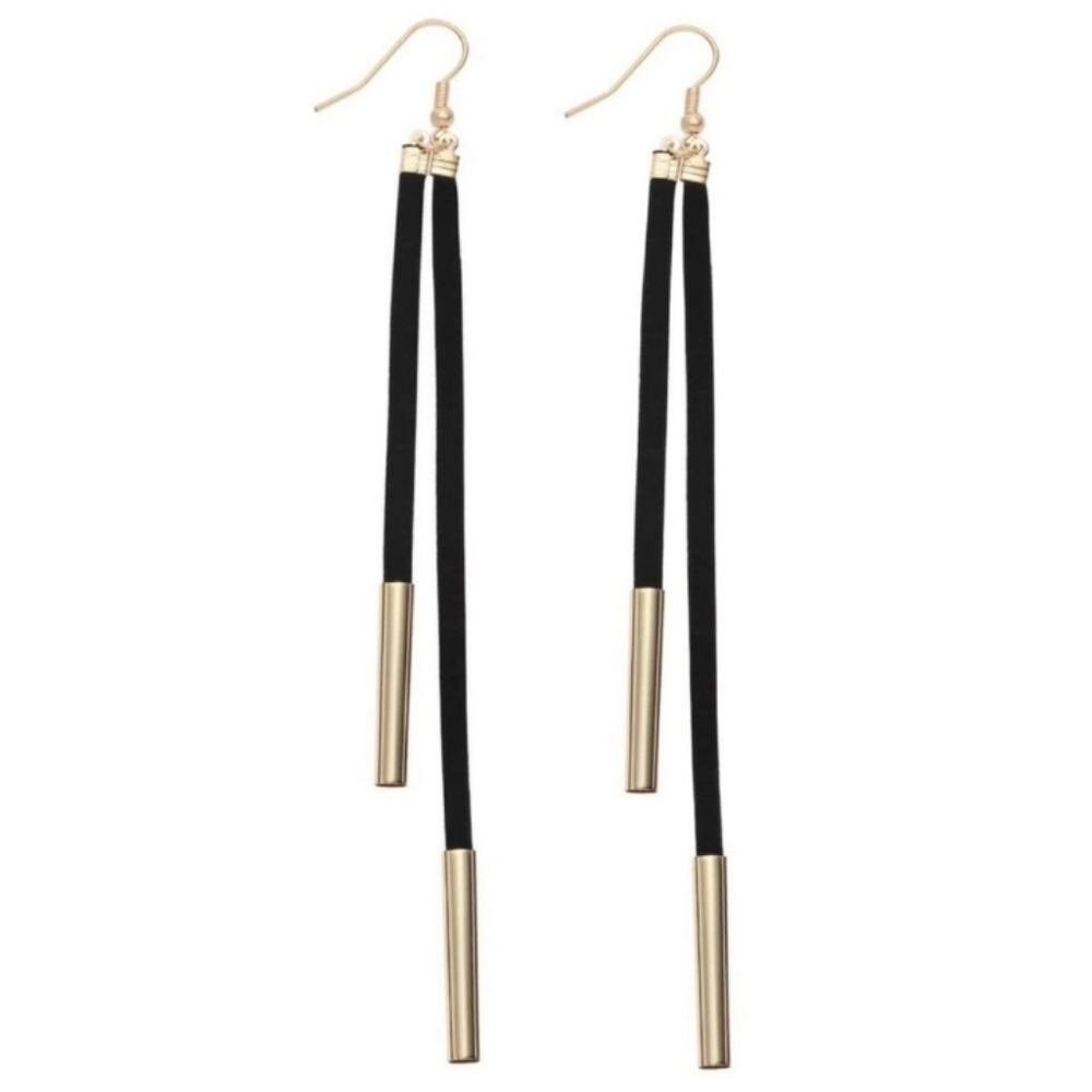 NEW "Festival Girl" Trendy Leather Tassel Earrings - Picture 3 of 4